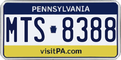 PA license plate MTS8388