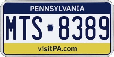 PA license plate MTS8389