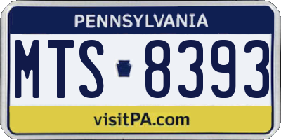 PA license plate MTS8393