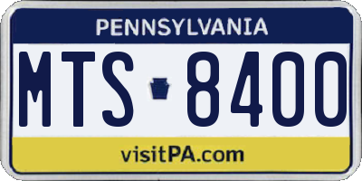 PA license plate MTS8400