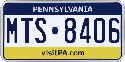 PA license plate MTS8406