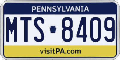 PA license plate MTS8409