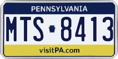 PA license plate MTS8413