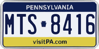 PA license plate MTS8416