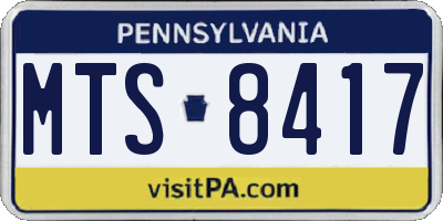 PA license plate MTS8417