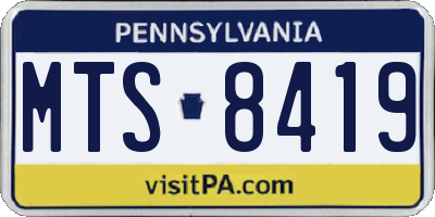 PA license plate MTS8419