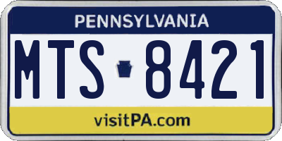 PA license plate MTS8421
