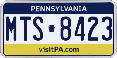 PA license plate MTS8423