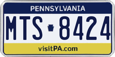 PA license plate MTS8424