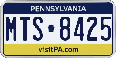 PA license plate MTS8425