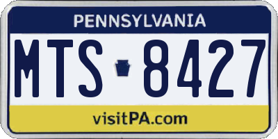 PA license plate MTS8427