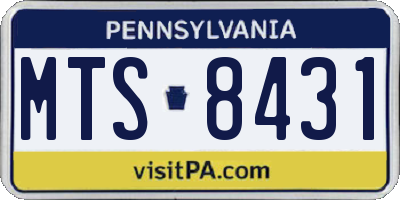 PA license plate MTS8431