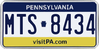 PA license plate MTS8434