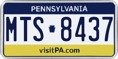 PA license plate MTS8437