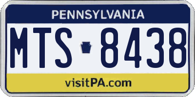 PA license plate MTS8438