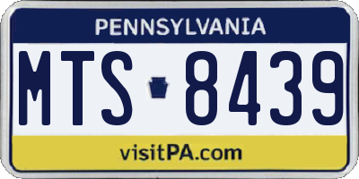PA license plate MTS8439