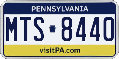 PA license plate MTS8440