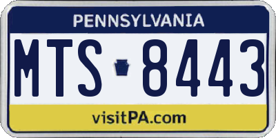 PA license plate MTS8443