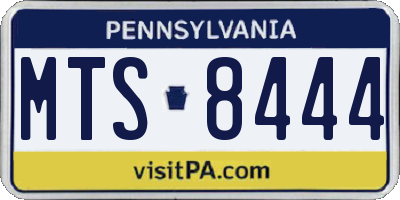 PA license plate MTS8444