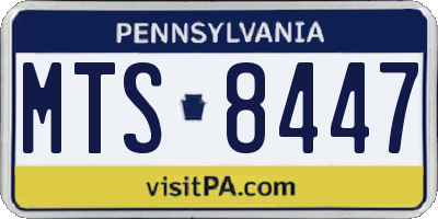 PA license plate MTS8447