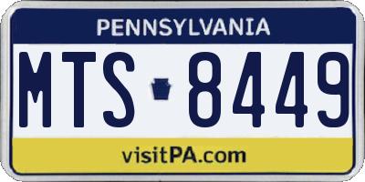 PA license plate MTS8449
