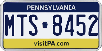 PA license plate MTS8452