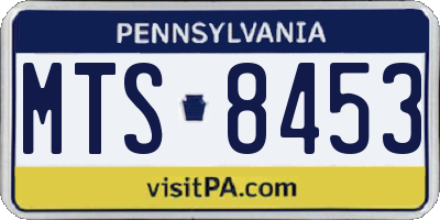 PA license plate MTS8453