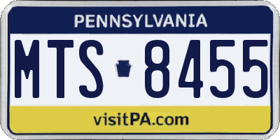 PA license plate MTS8455