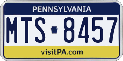 PA license plate MTS8457