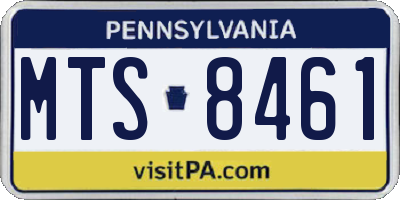 PA license plate MTS8461
