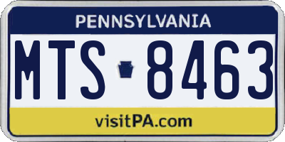 PA license plate MTS8463