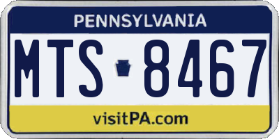PA license plate MTS8467