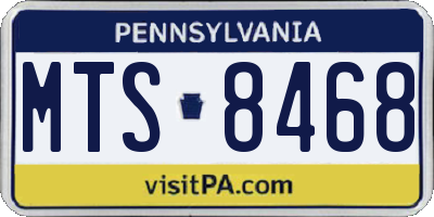 PA license plate MTS8468