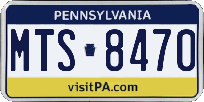PA license plate MTS8470