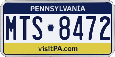 PA license plate MTS8472