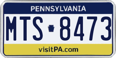 PA license plate MTS8473