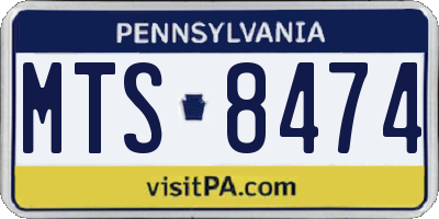 PA license plate MTS8474