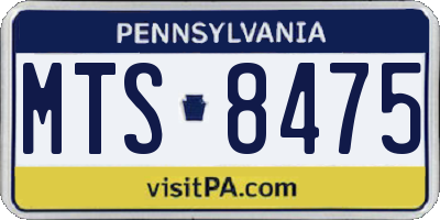 PA license plate MTS8475