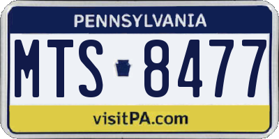 PA license plate MTS8477