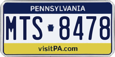 PA license plate MTS8478