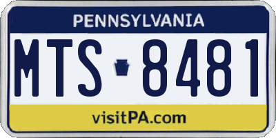 PA license plate MTS8481