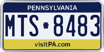 PA license plate MTS8483