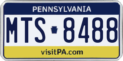 PA license plate MTS8488
