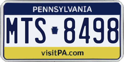 PA license plate MTS8498