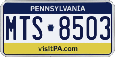 PA license plate MTS8503