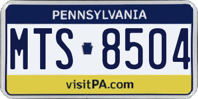 PA license plate MTS8504