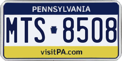 PA license plate MTS8508