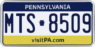 PA license plate MTS8509