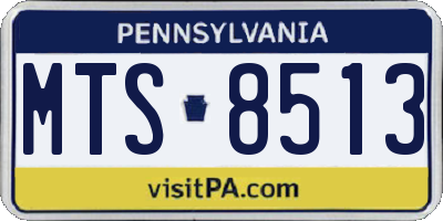 PA license plate MTS8513