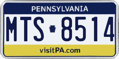 PA license plate MTS8514